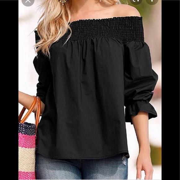 J. Crew Tops - JCrew black off the shoulder blouse size 0